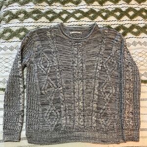 Cable Knit Gray Sweater (Grey)
